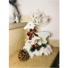 Dekoratif Ren Geyiği, Yılbaşı Süsü, Ahşap Boyama Noel Süsü
