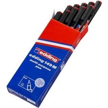 Edding 149 M Çok Amaçlı Asetat Kalemi - Permanent Kalem Silgili 1.0mm Kırmızı (10 Lu Paket)