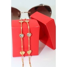 Çelik Gold. Kristal Taşlı Kadın Gözlük Zinciri. Özel Tasarım Steel. Gözlük Ipi. Gözlük Askısı.