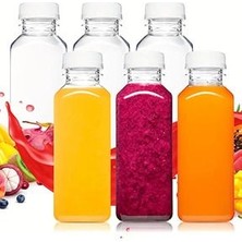 12 Adet 500ML Detox Meyve Suları Smoothie'ler Diyet Sporcu Içeceği Pet Şişesi Kilitli Kapak(Şişe)