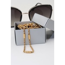 Çelik Gold Renk. Gözlük Zinciri. Özel Tasarım Steel. Gözlük Ipi. Gözlük Askısı. Unisex
