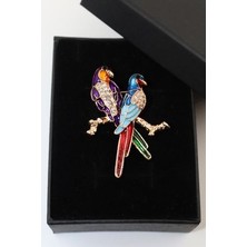 Keeba Ebedi aşkın hikayesi çifte kumrular broş tasarım kristal taşlı unisex erkek kadın yaka iğnesi.