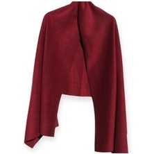 Bordo Kışlık Polar Omuz Şalı Yumuşak Dokulu Kalın Omuz Şal Atkı Cafe-Restaurant-Otel Şal 70X180 cm