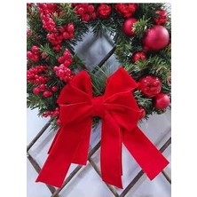Yılbaşı Temalı Kapı Süsü Kırmızı Toplar 40  cm , Noel, Yılbaşı Süsü, Kapı Çelenk, Ev Dekor,