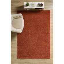 Red Halı Halı Yüksek Tüylü Düz Kiremit Rengi Kabarık Shaggy Oturma Odası Halısı