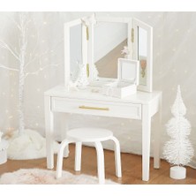 Pottery Barn Kids Chelsea Vanity Masası, Çocuklar Için Makyaj Masası ve Ayna Takımı