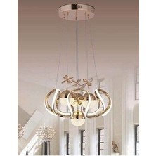 Maxi 4 Lü  3 Renk ( Sarı Beyaz ve Gün Işığı ) Gold LED Avize Ledli Salon Avizeleri
