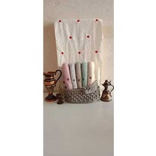 Bambu Kalp Nakışlı Banyo Havlusu