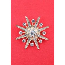 Gold Kar Tanesi Broş. Taşlı Tasarım Broş. Yaka Iğnesi Broş. Kadın Broş. Erkek Broş. Broş. Unisex