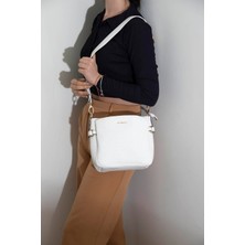 Silver & Polo Silver Polo Beyaz - Beyaz Logolu Kadın Çapraz Çanta SP884