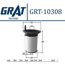 Grat 10308 Mazot Filtresi Doblo 1.3 Jtd-1.6 Jtd 10-Egea 1.6 Mjtd-Idea 1.3 Multijet 1.6 Multijet Et 77366607