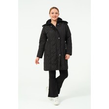 Glr & Gym Ahunaz Büyük Beden Içi Tüylü Kapüşonlu Kapitone Mont