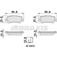 Braxis AB0136 Arka Fren Balatası Toyota Corolla 1.4 1.6 Vvtı Benzinli 2003-2006 446602160