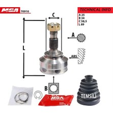 Mga 70910 Aks Kafası Diş Sağ-Sol C5I C5II Dv6 1.6 Hdı EW7A EW7J4 EW10A 3273.4T