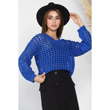 Gülseli Ajurlu Mevsimlik Triko Bluz