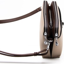 Silver & Polo Koyu Bej - Kahve SP623 Kadın Çapraz Çanta