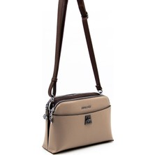 Silver & Polo Koyu Bej - Kahve SP623 Kadın Çapraz Çanta