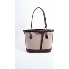 Silver & Polo Koyu Bej - Kahve SP1155 Kadın El Çantası