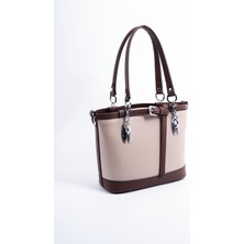 Silver & Polo Koyu Bej - Kahve SP1155 Kadın El Çantası