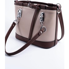 Silver & Polo Koyu Bej - Kahve SP1155 Kadın El Çantası