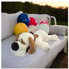 75 cm Yatan Sevimli Peluş Köpek Yastık & Uyku Arkadaşı & Oyuncak & Yumuşak Hediyelik