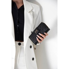 Silver & Polo Silver Polo Siyah - Siyah Logolu Kadın Cüzdan ve Kartlık SP928