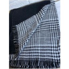 Çift Taraflı Ekoseli Yünlü Kışlık Omuz Şalı