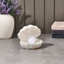 Naturalove Ledli Seramik Istiridye - Beyaz - 16X13,5X14 cm