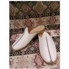 Deri Terlik, Osmanlı Yemeni Dünyası Yemeni (Çarık), Terlik Model, Beyaz Renk.