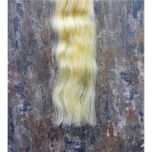 Halitcan Hair 70CM Dip Uç Bir Platin Renk (#613) Özbek Saçı, Tress ,100GR,  (100% Gerçek Insan Saçı)