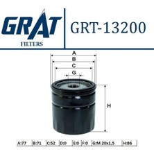 Grat 13200 Yağ Filtresi 12203 C-Elysee 1.2VTI 12-C3 Iı 12-C4 04-Ds5 08-208-307-308-2007 1109T0