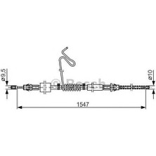 Bosch 1987477174 El Fren Teli Arka Sol Transit V184 2.0tdcı 100PS 125PS V347 2.2tdcı 06-(Önden Çeker) Ölçü 1548 1252 1C152A809CF