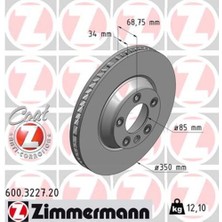 Zimmermann 600.3227.20 Ön Fren Aynası Sağ Audi Q7 3.0 Tdı 06 Touareg 02 Cayenne 3.2 4.5 S Turbo 02 986479251-DF4760S 7L8615302