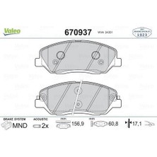 Valeo 670937 Fren Balatası Ön Santa Fe 06-13 H350 15-Sorento 09-Korando 10- 581012BA10