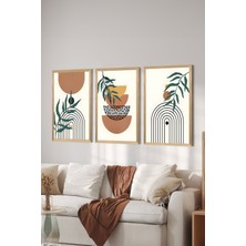 Artavessa 3 Parça MDF Tablo Seti - Model 33 Soyut Tema Çok Renkli 20x30 Ebatlarında Ahşap Çerçeve Görünümlü