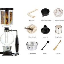 Pengfushop4 Brülör Stili 3bardak Ecocof Japon Tarzı Barista Kahve Sifon Makinesi Yedek Çay Sifon Vakum Pot Borosilikat Cam Kahve Makinesi Filtresi (Yurt Dışından)