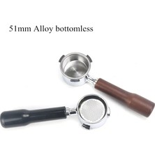 Pengfushop4 Siyah Beden L Tarzı 51MM Delonghi Kahve Dipsiz Portafilter Espresso Alaşımlı Kahve Huni Ahşap Saplı Filtre Tutucu (Yurt Dışından)