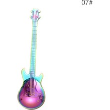 Pengfushop4 No.7 Tarzı 7 Renk Ev Paslanmaz Çelik Gitar Şekli Kaşık Kaşık Çay Kaşığı Kahve Çay Çorbası Tatlı Sofra Mutfak Yemek Bar Araçları (Yurt Dışından)