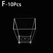 Pengfushop4 F Stili 10 Parça Tek Kullanımlık Plastik Mousses Tatlı Bardağı Parti Dekorasyonu Için Şeffaf Trapez Gıda Kek Konteyneri (Yurt Dışından)