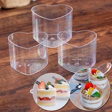 Pengfushop4 F Stili 10 Parça Tek Kullanımlık Plastik Mousses Tatlı Bardağı Parti Dekorasyonu Için Şeffaf Trapez Gıda Kek Konteyneri (Yurt Dışından)