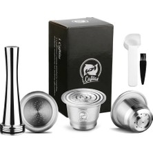 Pengfushop4 Turuncu Tarzı Icafilas Gıda Sınıfı Paslanmaz Çelik Yeniden Kullanılabilir Kapsül Nespresso Maker Için Kalıcı Kahve Pod Tutucu Kek Stencils Kahve Elek (Yurt Dışından)