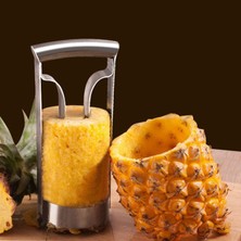 Pengfushop4 Gümüş Tarzı Ananas Soyucu Kesici Dilimleme Tart Küçük Şekiller Kaymaz Saplı Paslanmaz Çelik Soyma Makinesi Ev Meyve Dükkanı Için (Yurt Dışından)