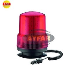 Ayfar TR50220 Döner Trafik Ikaz Lamba 12 24V Ledli Kırmızı Mıknatıslı Cakmaklı