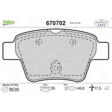 Valeo 670702 Arka Fren Balatası C4 1.4l 16V 1.6l 16V 1.6hdı 90 110 05- 4254.76