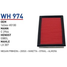 Wunder WH974 Hava Filtresi Nissan Vanette-Primera C2964 FN0230 MRMOEM-1084236