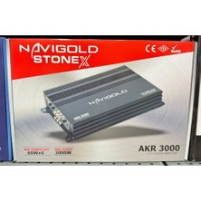 Navigold AKR-3000 4kanal Profesyonel Stereo Oto Amfi Anfi 3000WAT 2ohm 4X90W Rms -4ohm 4X60W Rms