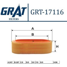 Grat 17116 Hava Filtresi Transit 12 1992 87HX9601AA