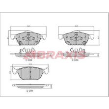 Braxis AA0656 Fren Balatası Ön Civic 1.8 Vtec 2012-1.6 I Dtec 2014-CIVIC 1.5 1.6 Fc Fk Kasa 2017- 45022TV0E01