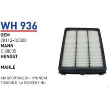 Wunder WH936 Hava Filtresi Kia Sportage Iv-Hyundai Tuscon Iı 1.6 Gdı Benzinli MRMOEM-1084195