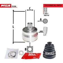Mga 70398 Dıs Aks Kafası Volkswagen Passat 97-05 A4 95-00 3B0498099A